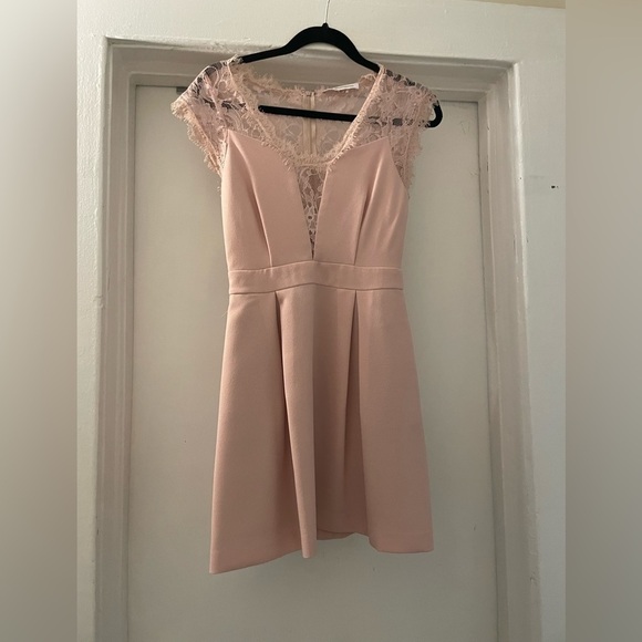 BCBGeneration Pink Semi Lace Mini Dress size 2 - Picture 3 of 9